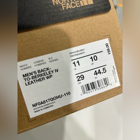 The North Face Men’s Size 11 Back-To-Berkeley IV Leather Waterproof Boots NWT - Picture 6 of 11